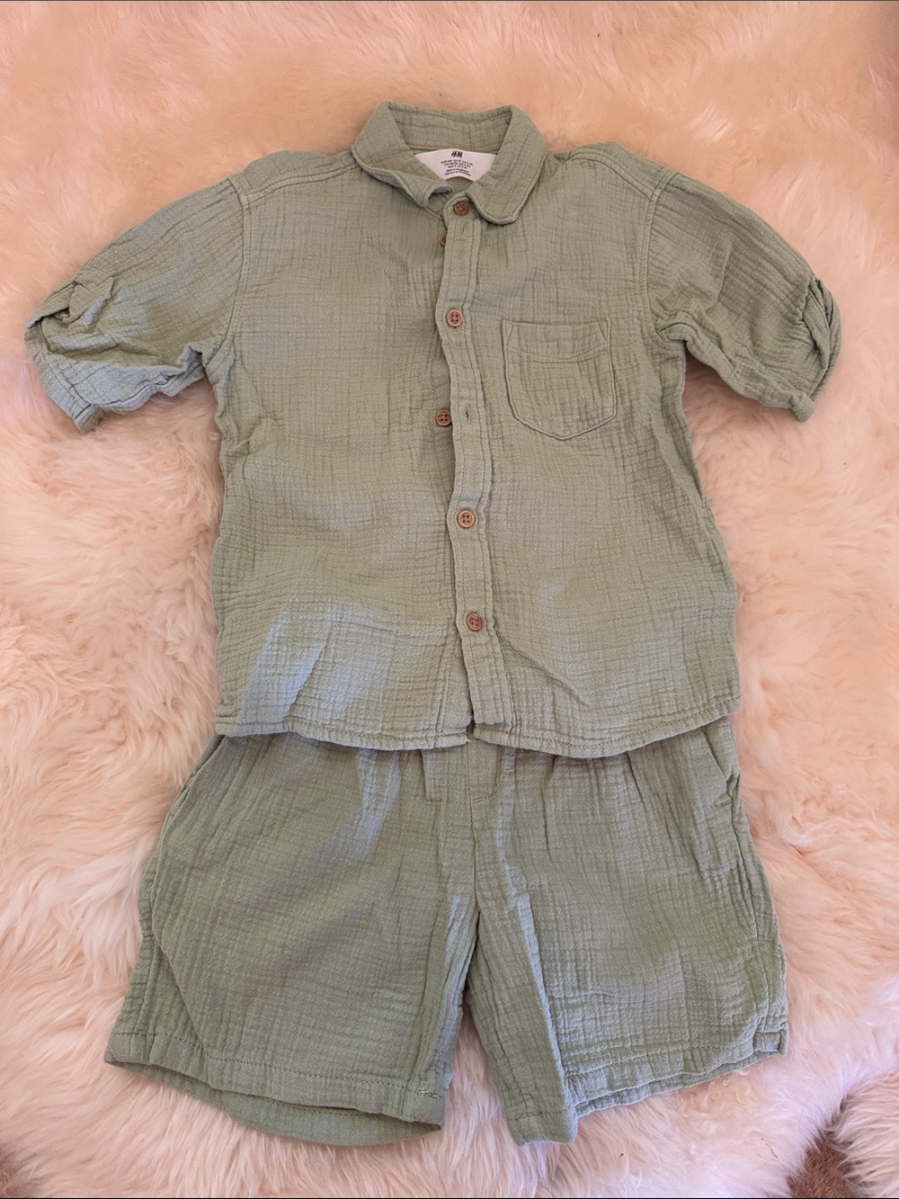 H&M Light Green Gauze Two-Piece Set